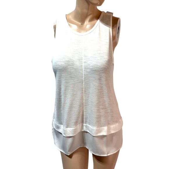 J Crew Drapey Tank Top Silky Hem Ivory Sleeveless Summer Blouse Solid Size S NWT - Picture 1 of 9